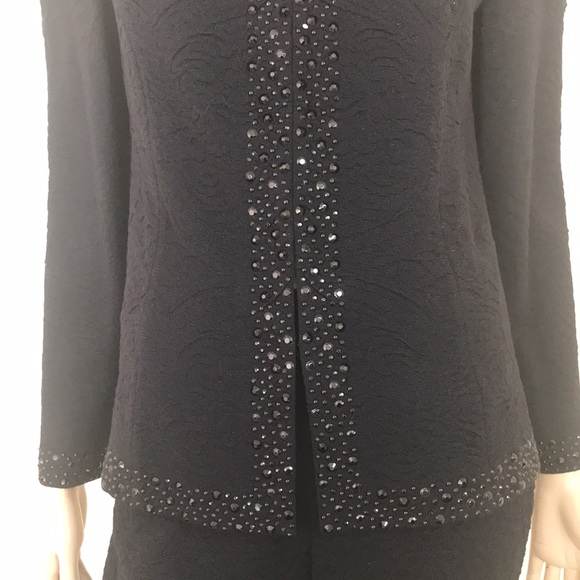 ST. JOHN Pantsuit Black Jacket size 10 Pant Size 8 - Picture 3 of 16